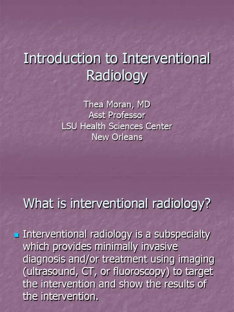 Introduction To Interventional Radiology PDF Interventional