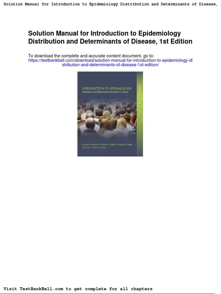 Solution Manual For Introduction To Epidemiology Distribution and