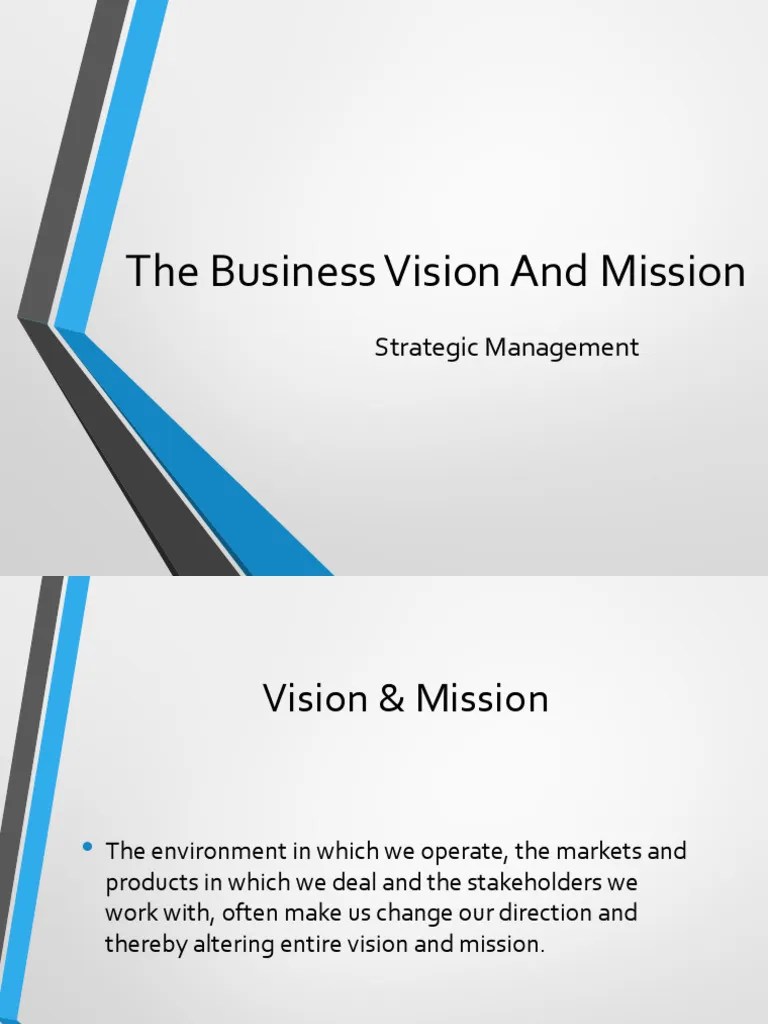 The Business Vision and Mission PDF