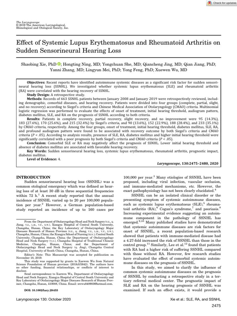 The Laryngoscope 2019 Xie PDF Rheumatoid Arthritis Causes Of