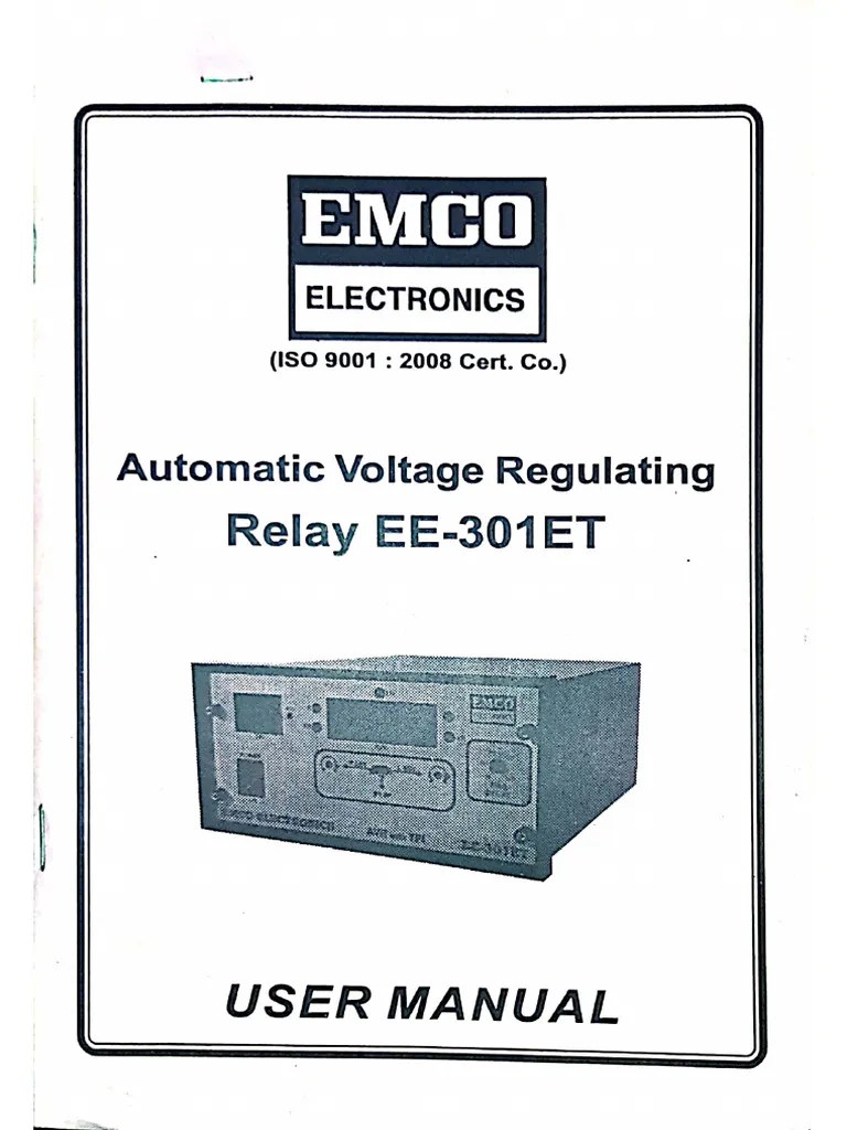 Automatic Voltage Regulating Relay EE 301ET PDF