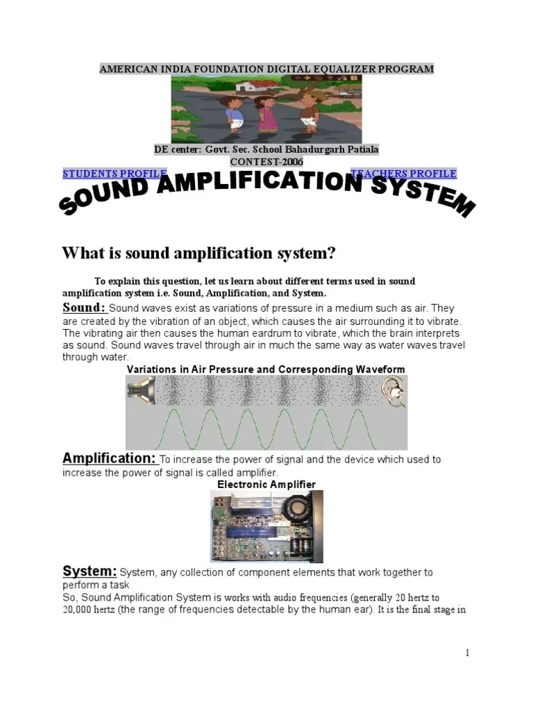 Sound Amplification System Amplifier Sound