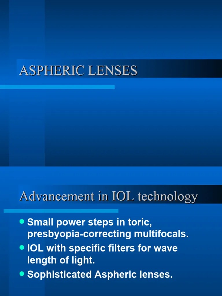 Aspheric Lenses PDF Glass Engineering And Science Ophthalmology