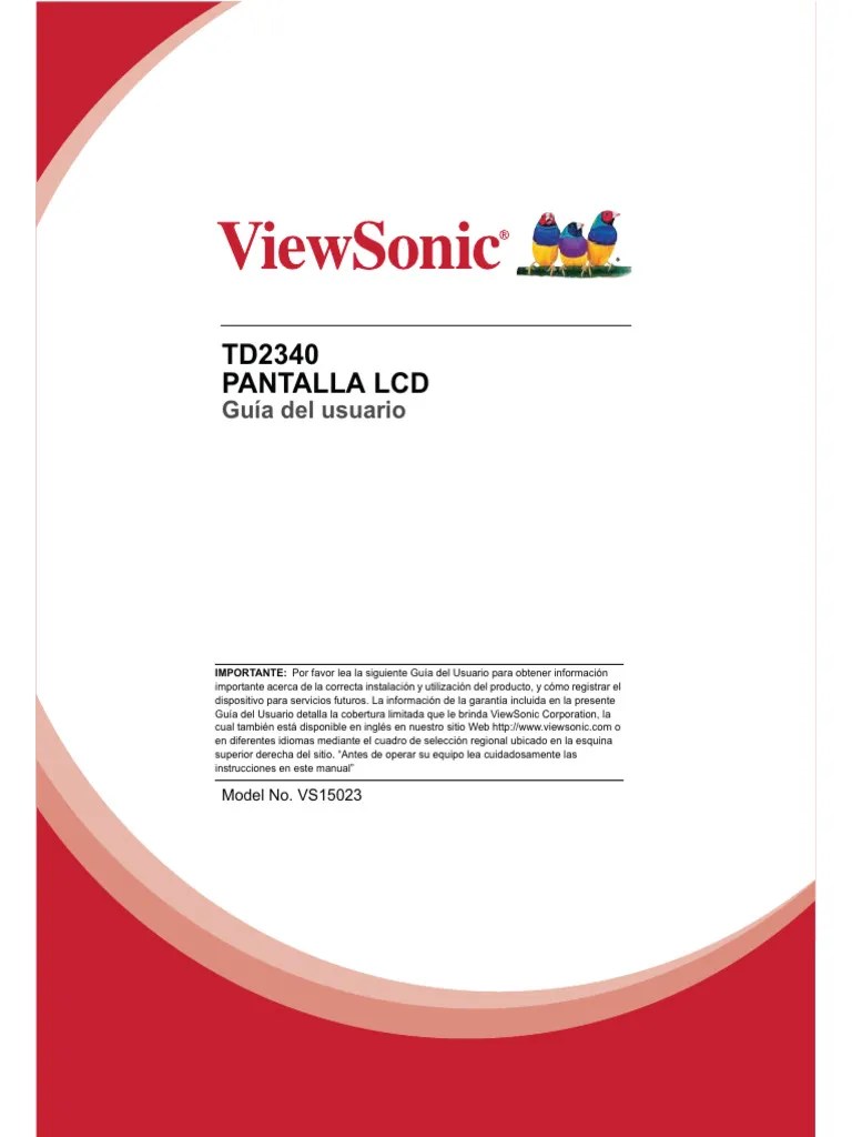 Viewsonic Td2340 10Point Touch Ips Monitor Manual Spanish PDF