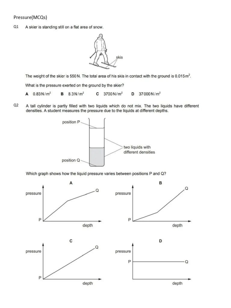 Pressure (MCQS) PDF