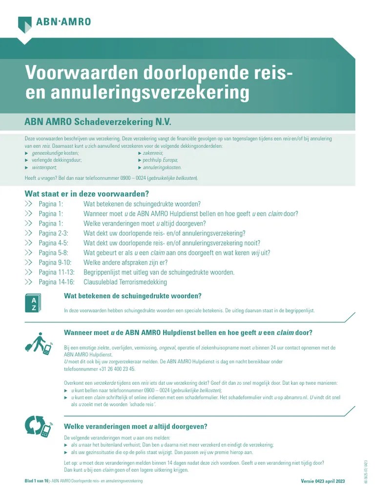 PDF Voorwaarden Doorlopende Reisverzekering tcm1633022 PDF
