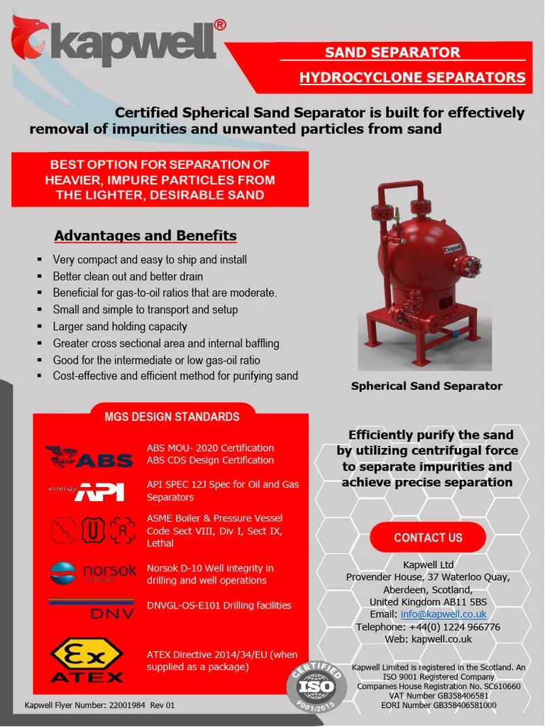 Spherical Sand Separator PDF Chemical Process Engineering