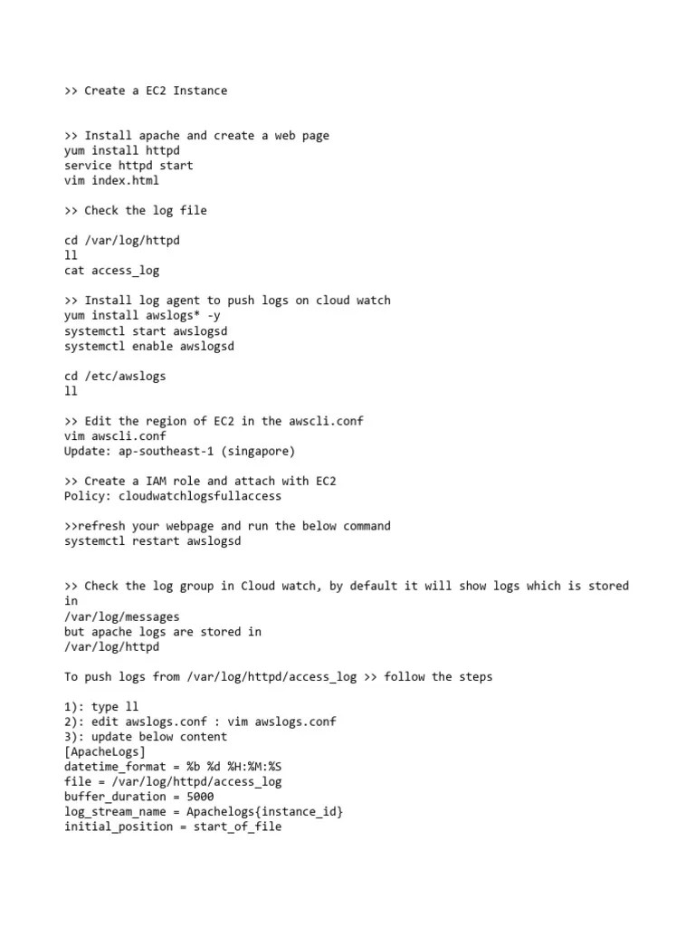 apache log integeration with cloud watch PDF