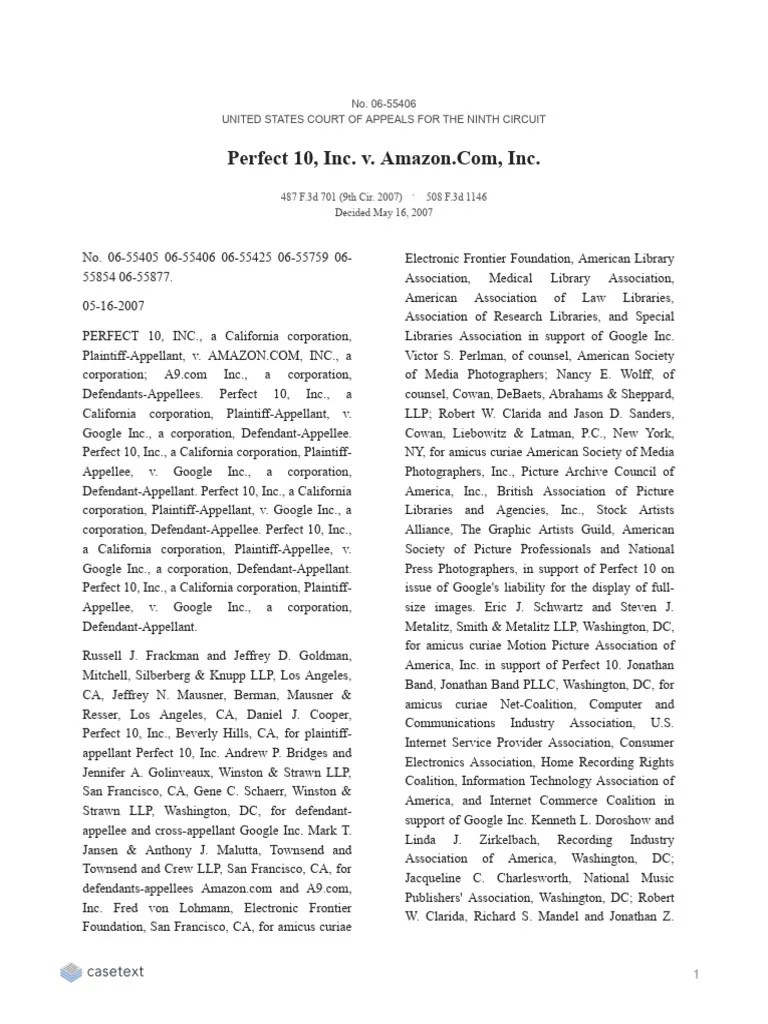 16 Perfect 10 Inc. v. Amazon Com Inc PDF