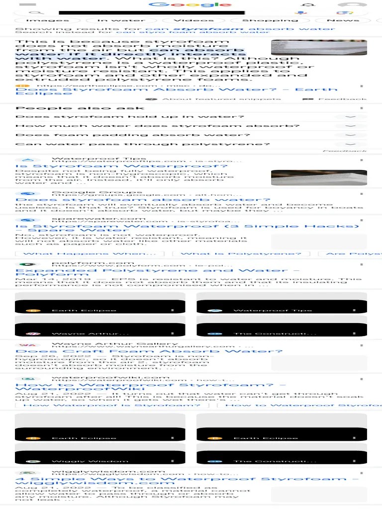 Can Styro Foam Absorb Water Google Search PDF Polystyrene