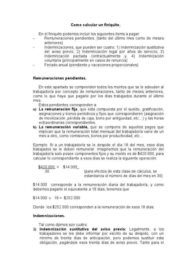 CALCULO DE FINIQUITO