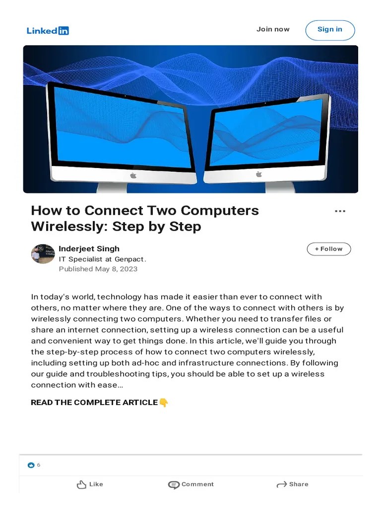 How To Connect Two Computers Wirelessly Step by Step PDF