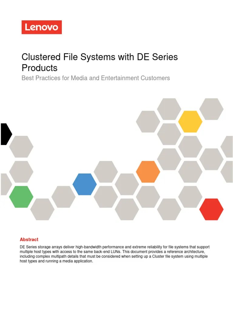 Clustered File Systems With de Series Products PDF Operating System