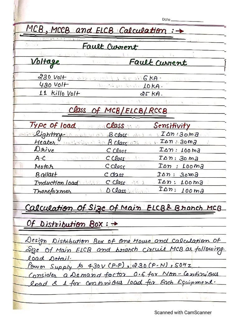 Circuit Breaker Calculation | PDF