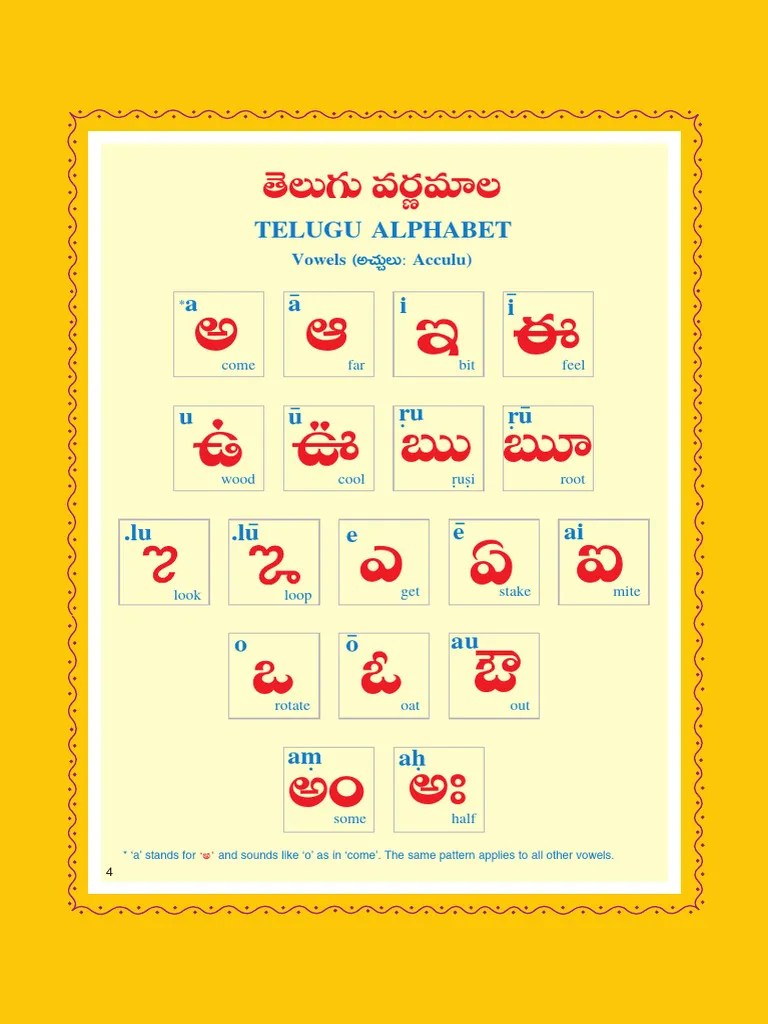 Instapdf in Telugu Alphabet Chart 511 PDF