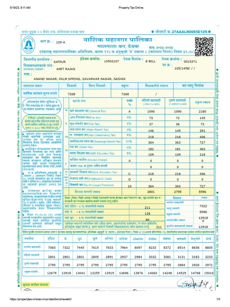 Nashik Property Tax PDF