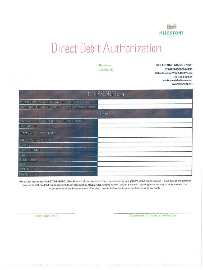 Debit Authorization PDF
