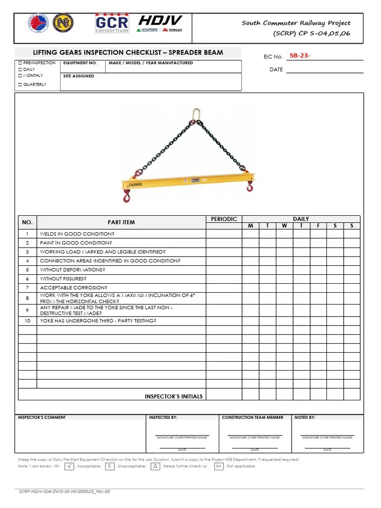 SCRPHDJVS04ZWDSEHS000034_Spreader Beam Checklist PDF