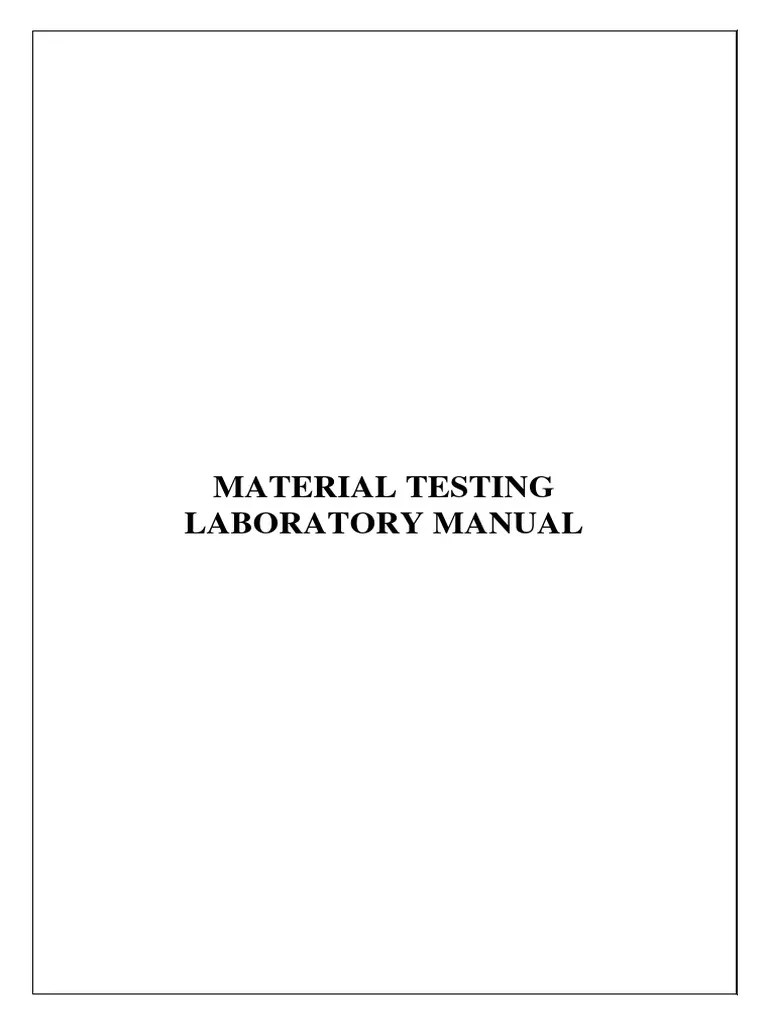 Material Testing Lab Manual PDF
