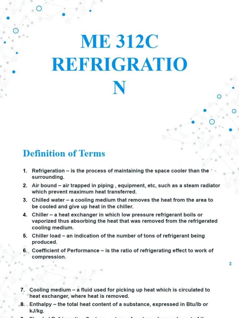 Definition of Terms Refrigeration PDF