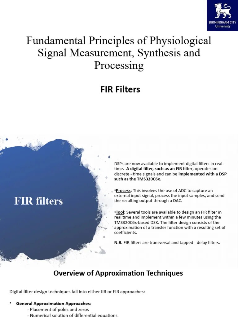 Lecture 6 FIR Filters PDF Filter (Signal Processing) Digital