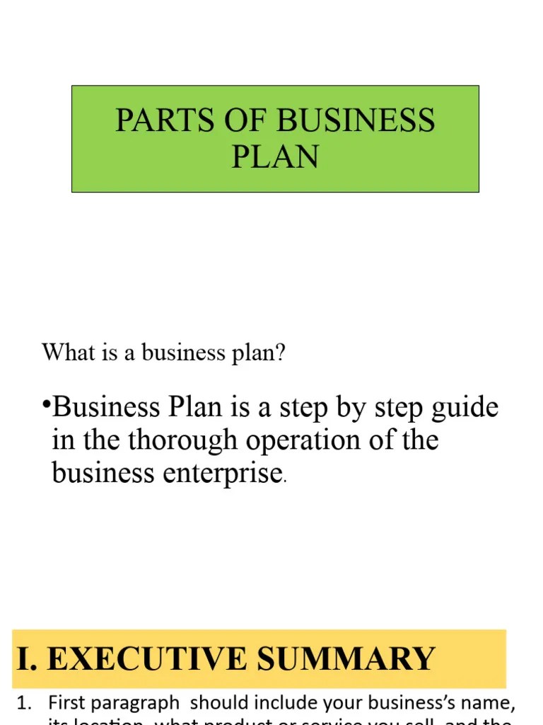 Parts Business Plan PDF Product (Business) Profit (Economics)