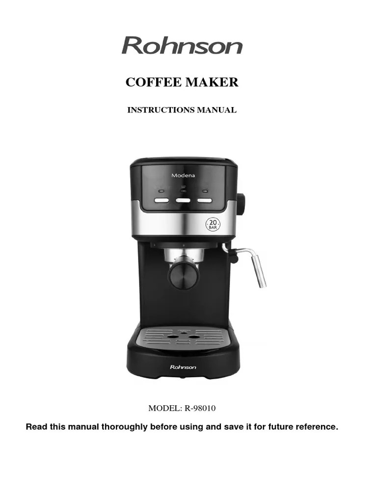 Coffee Maker: Instructions Manual | PDF | Ac Power Plugs And Sockets