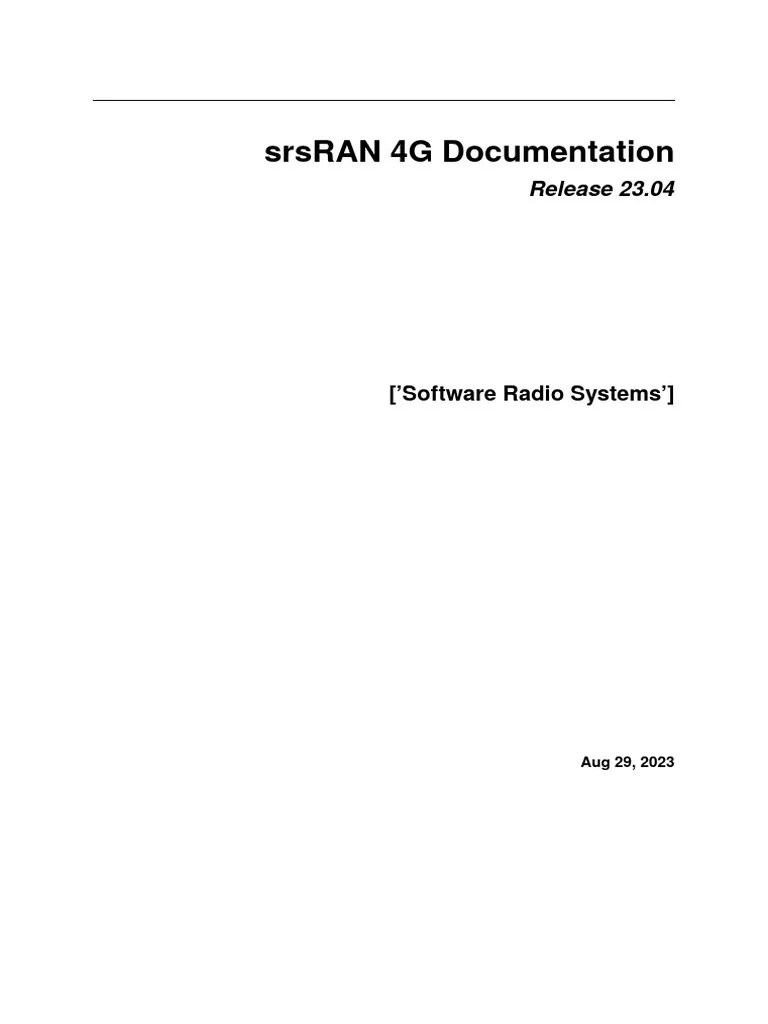 Srslte Docs PDF Computer Network Linux Distribution