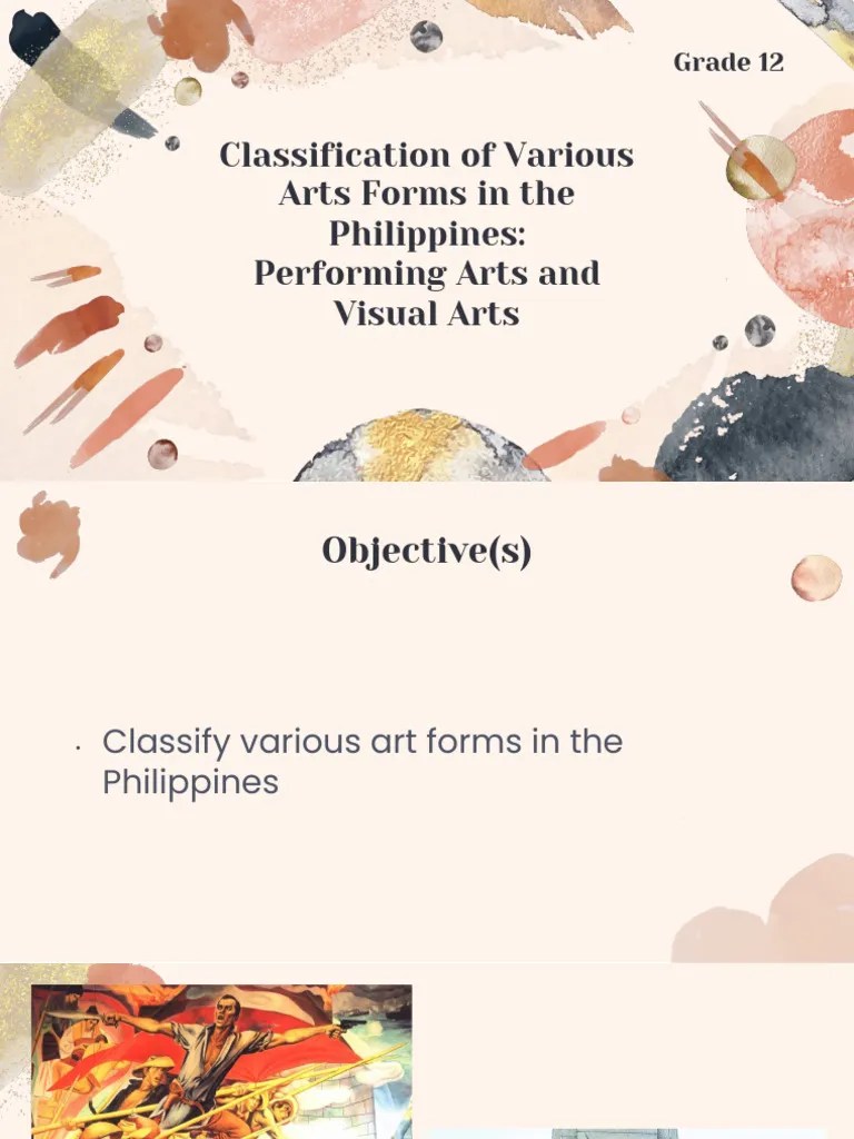 Classification of Various Arts Forms in The Philippines Performing