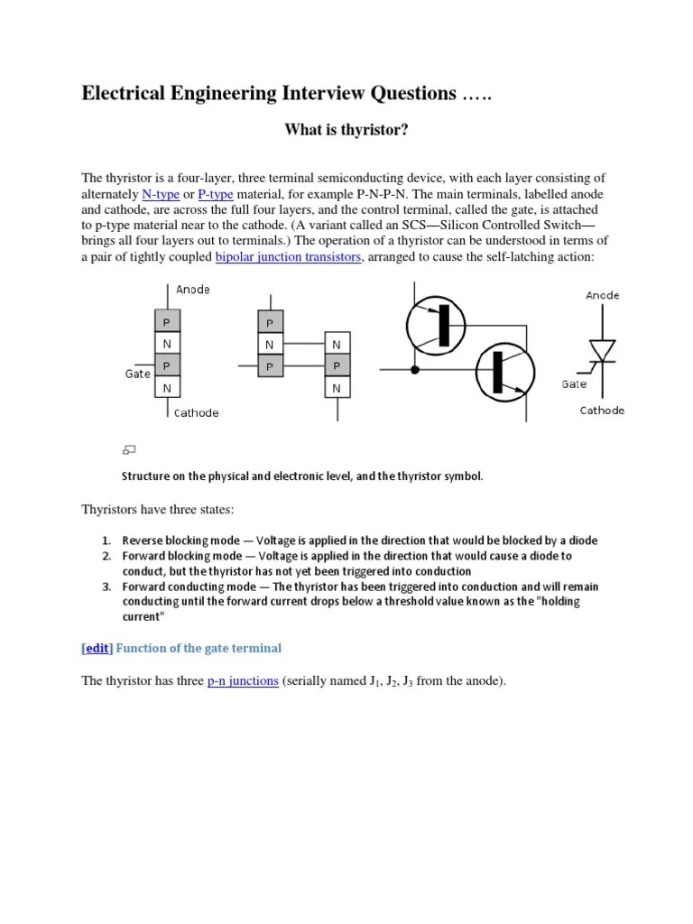 Electrical Interview Questions With Ans PN Junction Capacitor