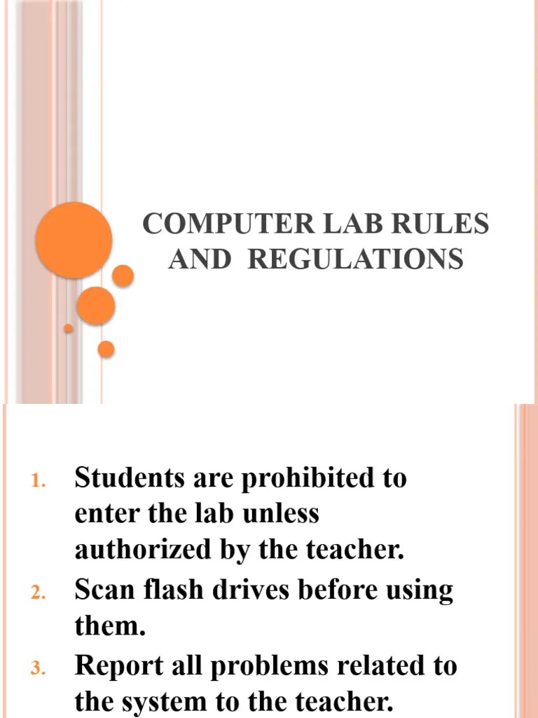Computer Lab Rules and Regulations PDF