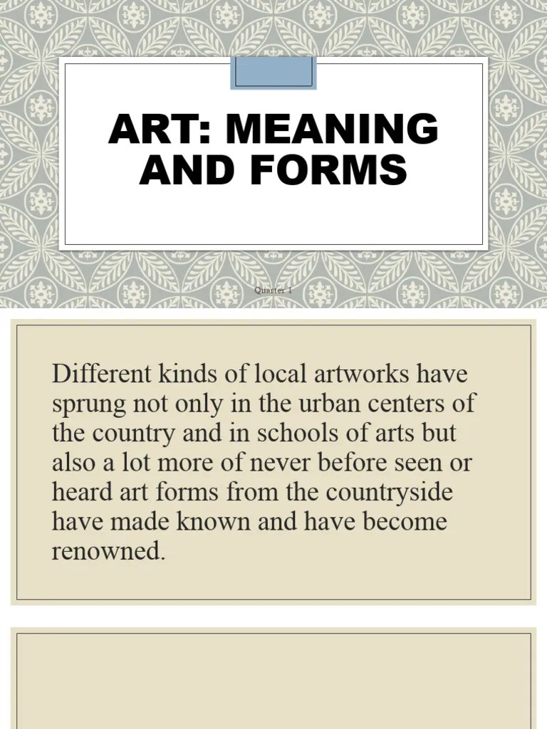 ArtMeaning and Forms PDF