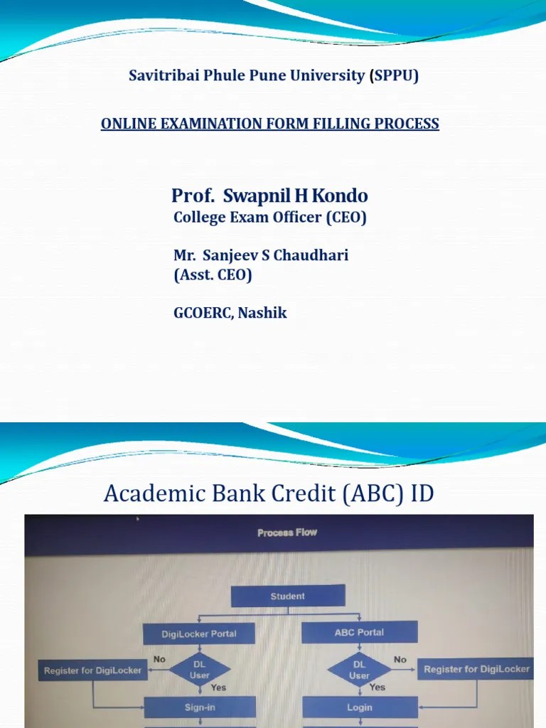 Online Exam Form Filling Process SPPU PDF Password University