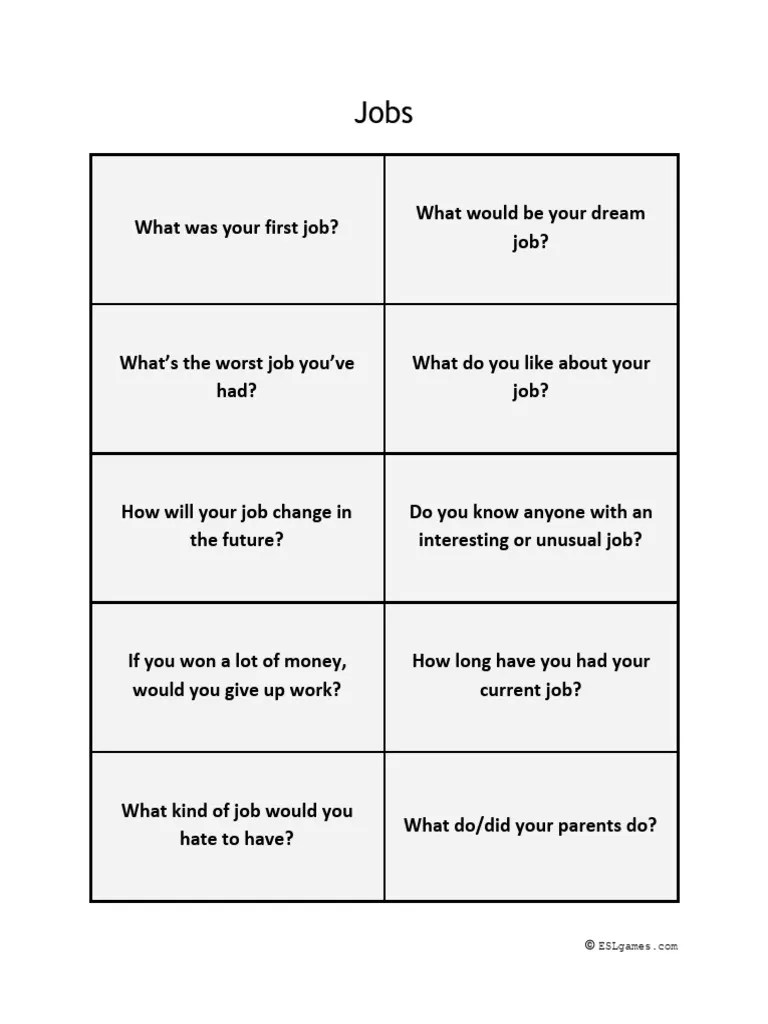 Conversation Questions Jobs PDF