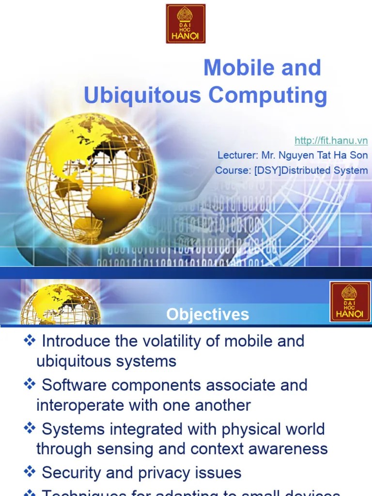 Lecture 9 Mobile and Ubiquitous Computing PDF