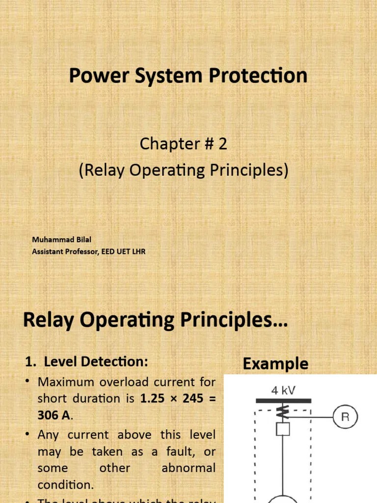 PSP Slides CH 2 (Relay Operating Principles) PDF Relay Fuse