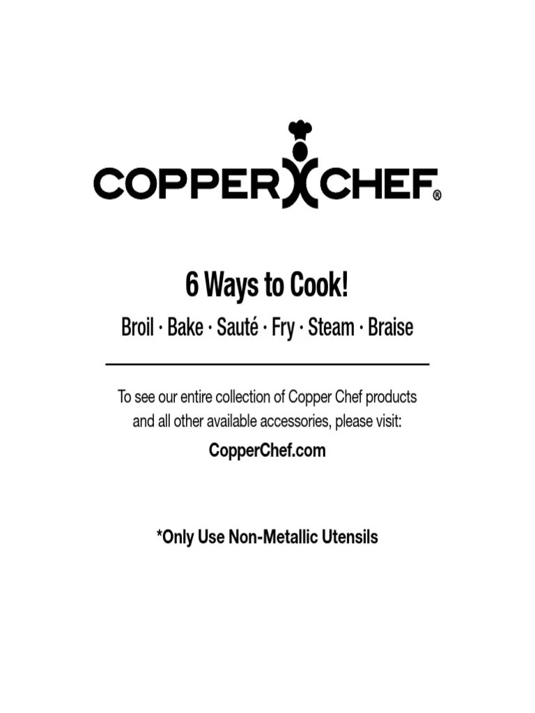 Copper Chef Manual PDF Cookware And Bakeware Dishwasher