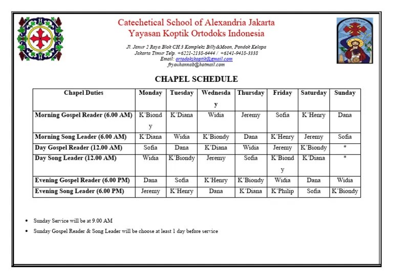4 Chapel Schedule PDF