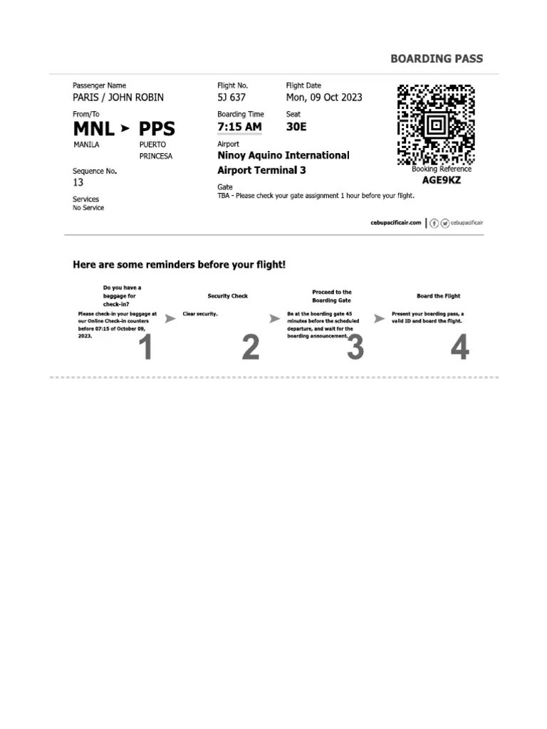 Boarding Pass Going To Palawan PDF
