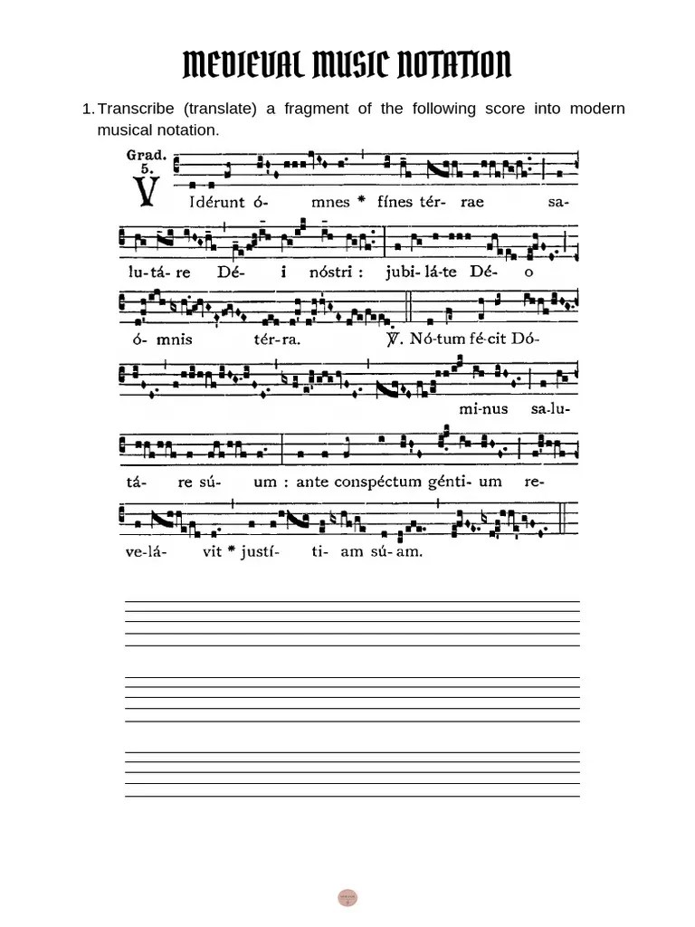 Medieval Music Notation PDF