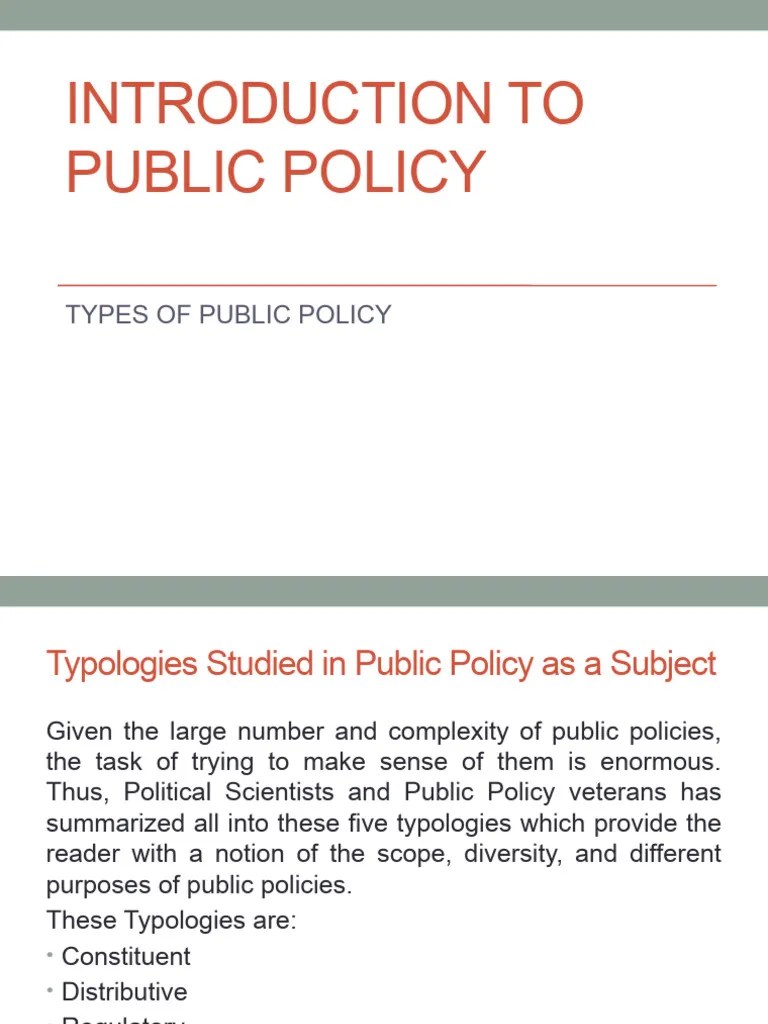 Types of Public Policy1 PDF