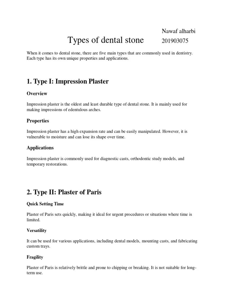 Dental Stone PDF