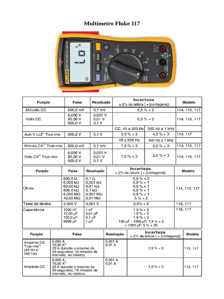 Manual Fluke 117 | PDF