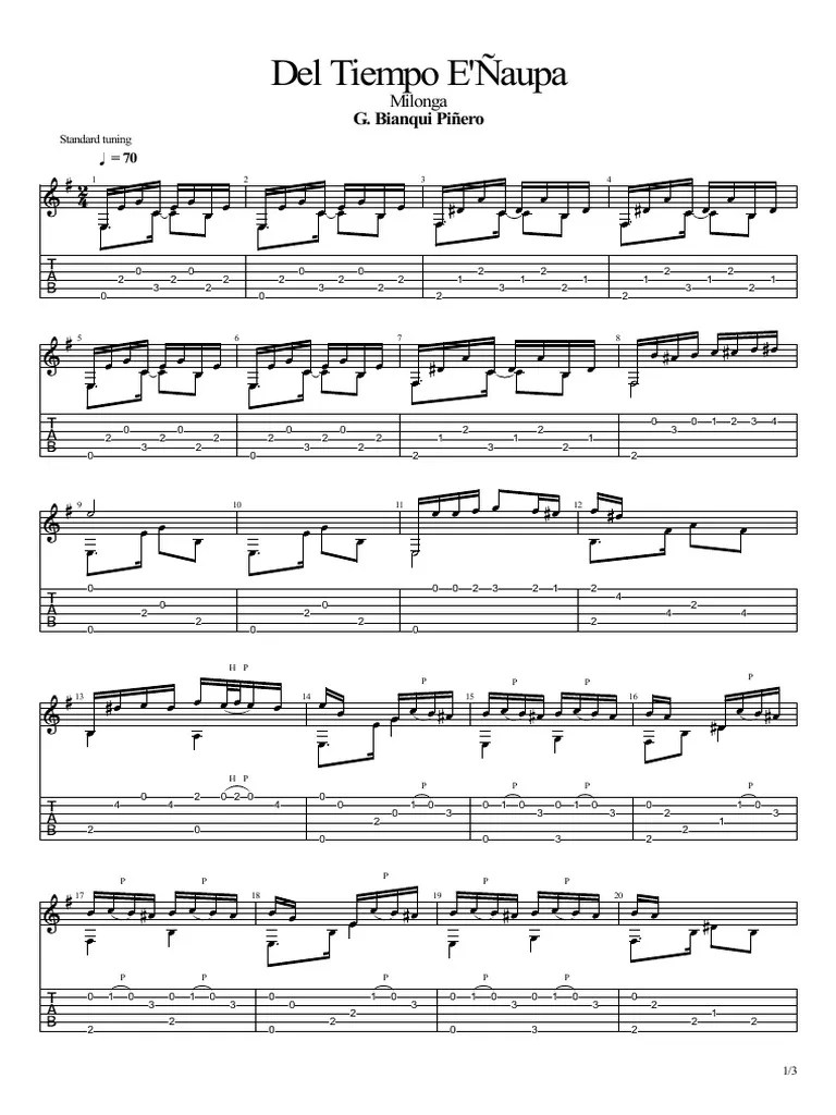 Del Tiempo E'Ñaupa (Milonga) Bianqui Piñero PDF