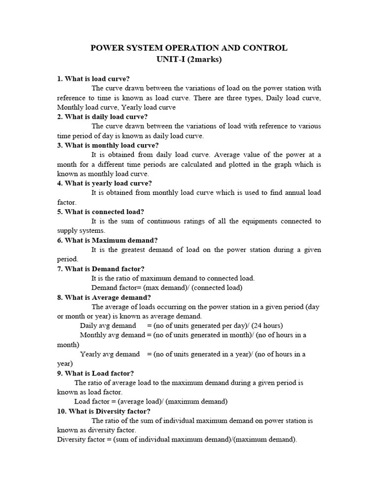 Power System Operation and Control PDF
