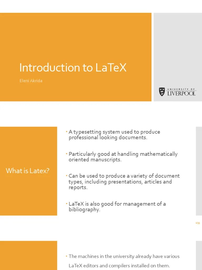 Introduction To Latex PDF