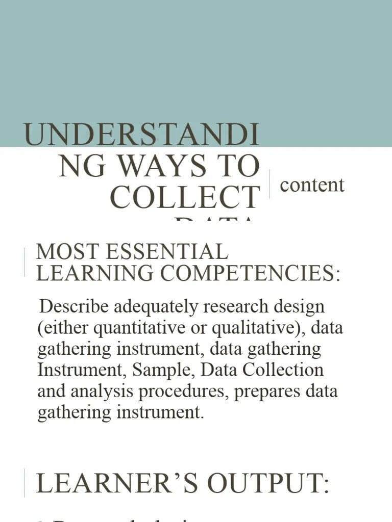 Understanding Ways To Collect Data.2 PDF