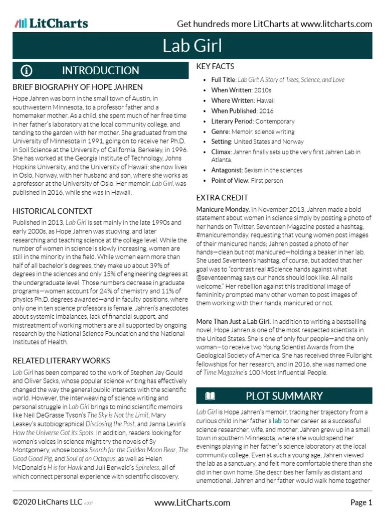 Lab Girl LitChart PDF