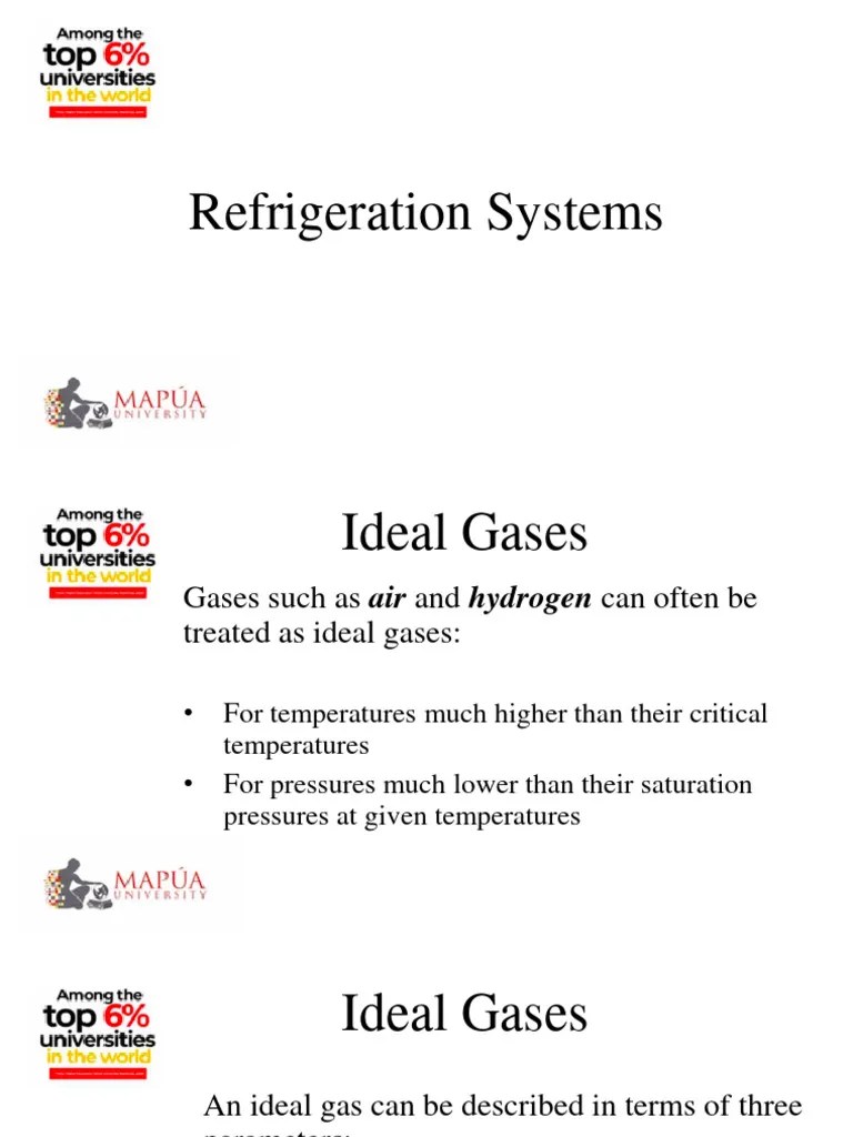 Refrigeration Systems Part 2 Ideal Gases PDF