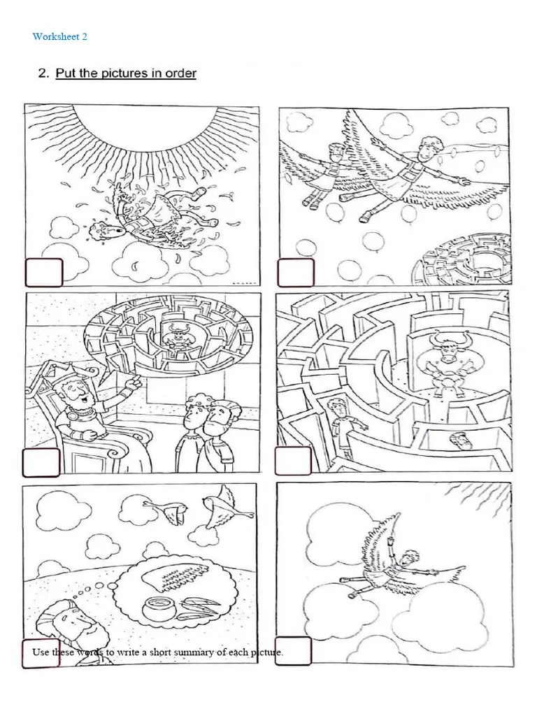 Worksheet 2 Icarus and Daedalus PDF
